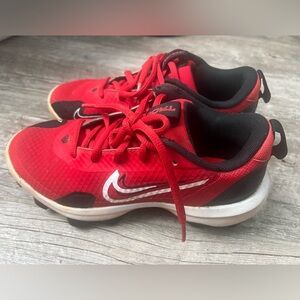 Nike Force Trout Kids Baseball Cleats Red Black White Size 3Y